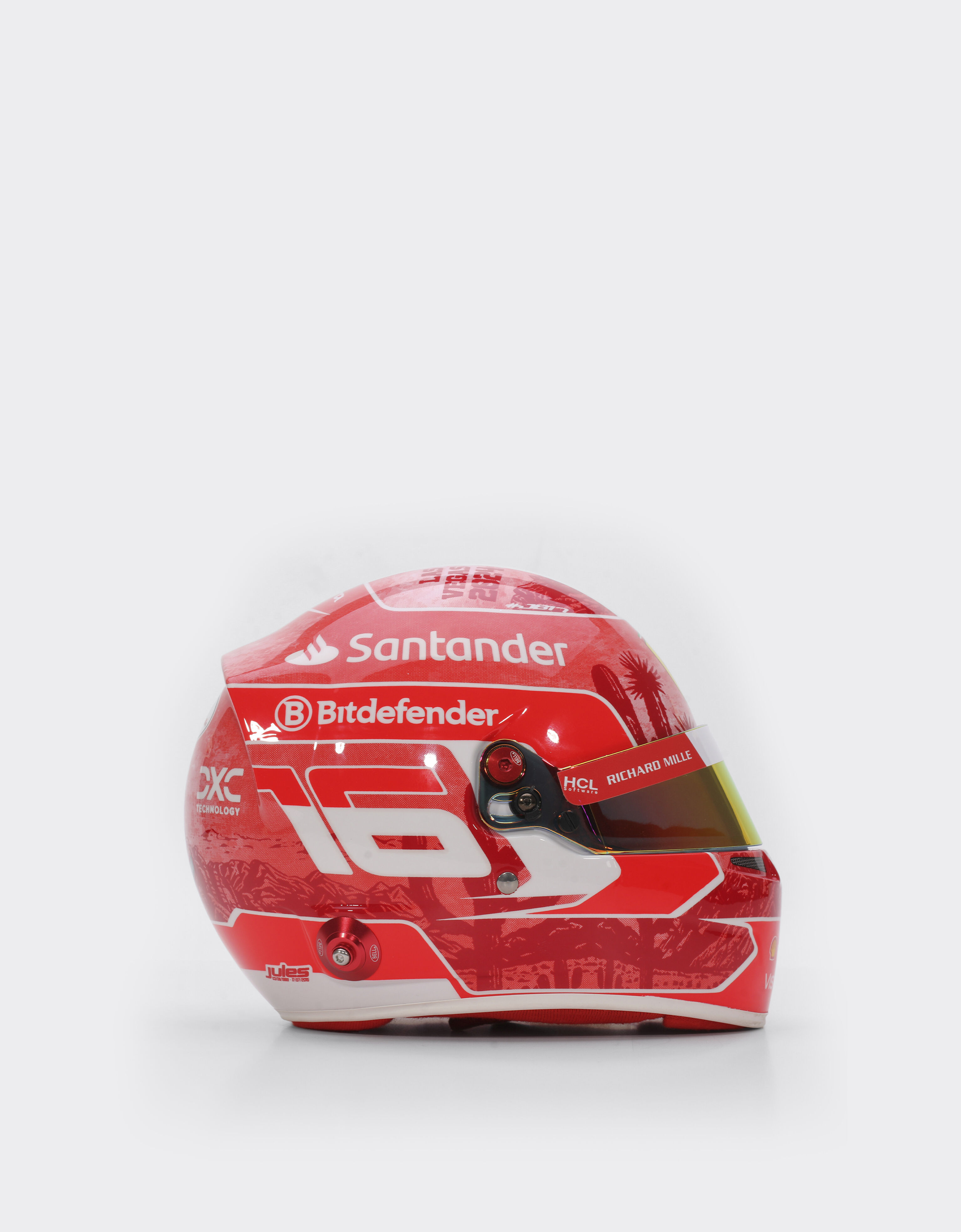 Ferrari 1:2比例 Charles Leclerc 拉斯维加斯2024特别版迷你头盔 多色 F1611f