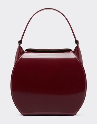Ferrari Ferrari Dino hobo bag in shiny leather Cherry 49141f