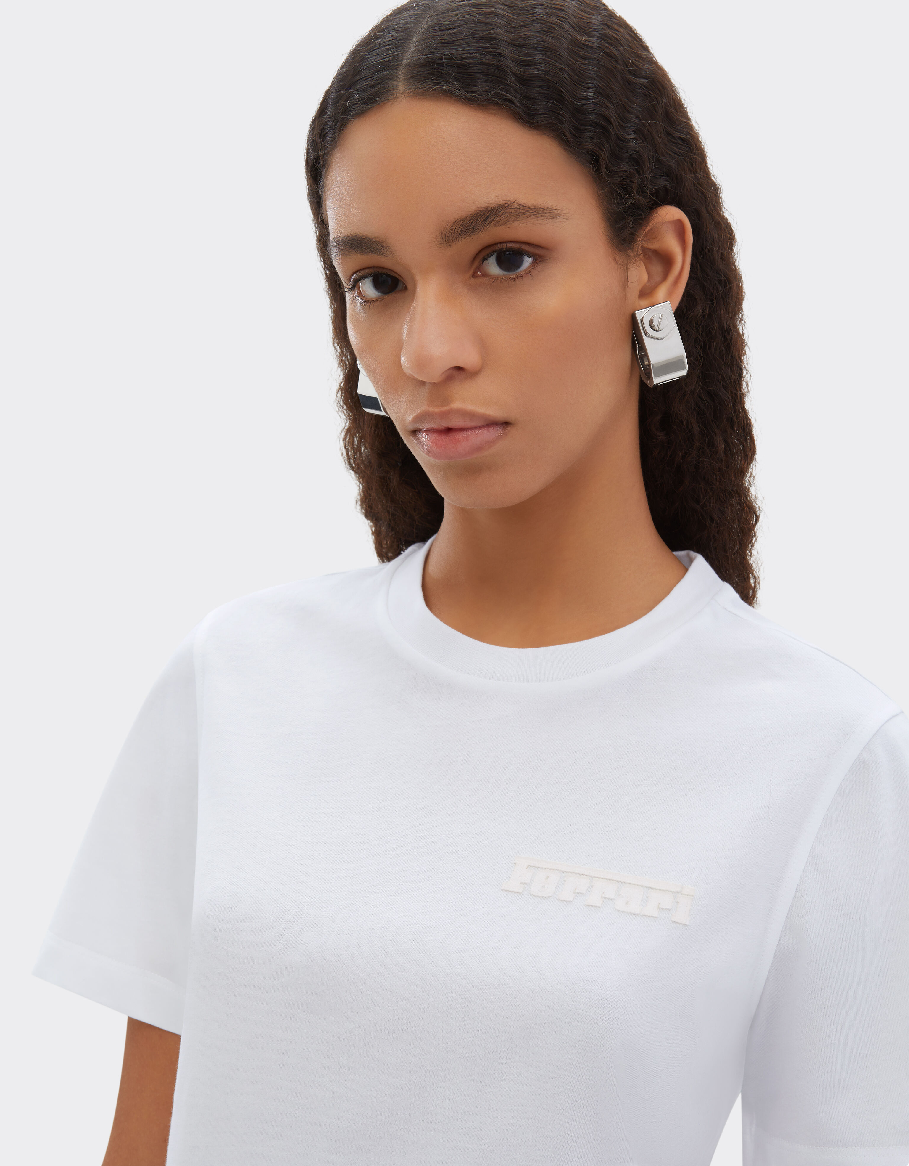 Crop cotton T-shirt Ferrari Crop cotton T-shirt Bianco Ottico 51094f