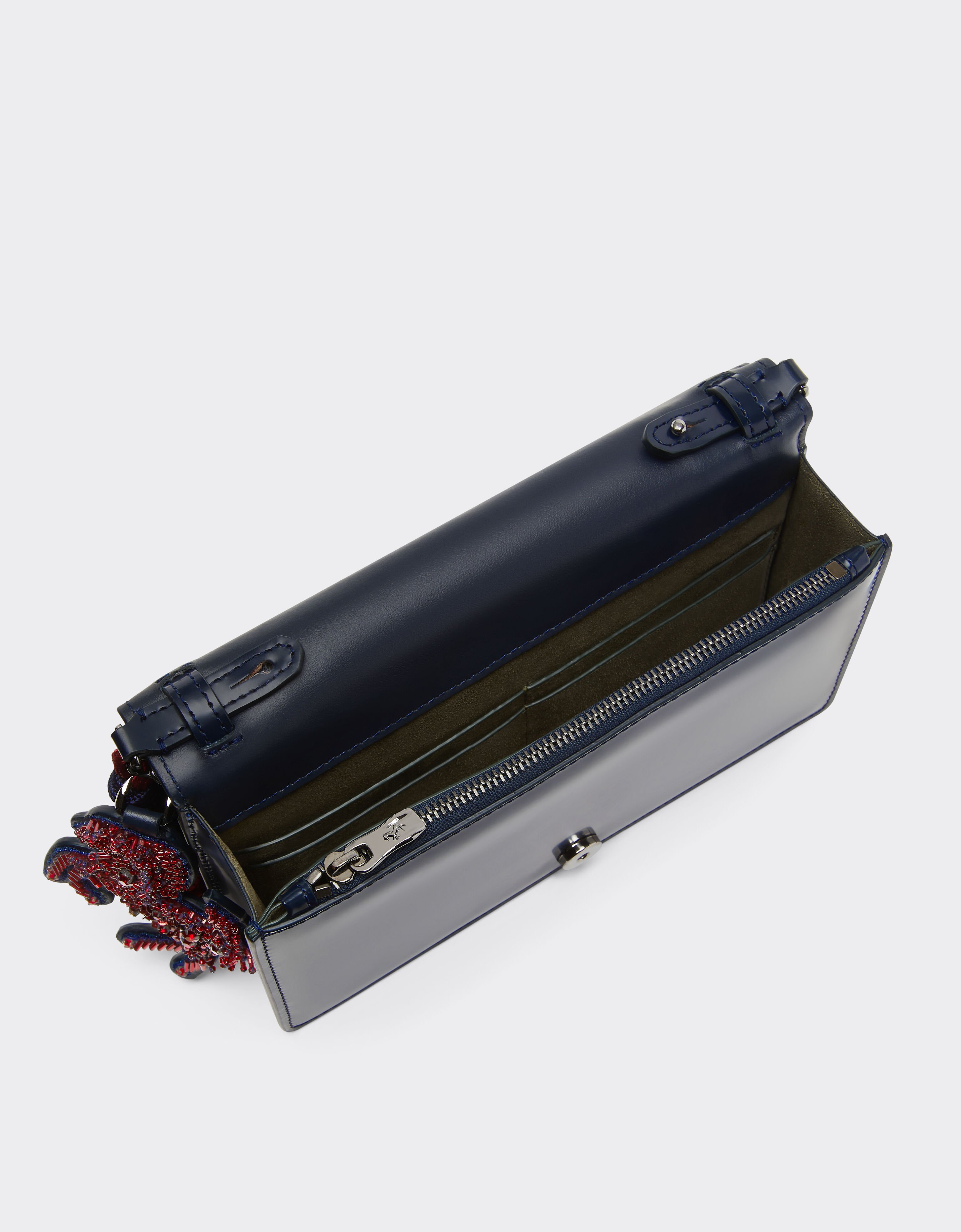 Ferrari 法拉利 GT 亮面皮革钱包 海军蓝 51202f