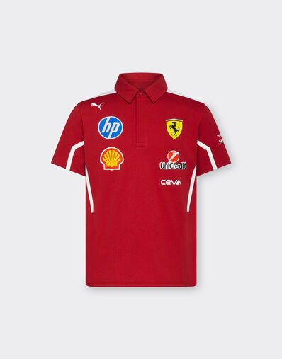 Ferrari Puma for Scuderia Ferrari HP 2025 Team junior polo shirt Red LA04Jf