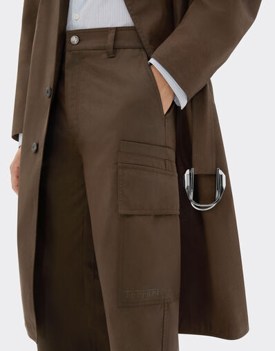 Ferrari Cargo pants in vintage-effect technical gabardine Khaki Green 49922f