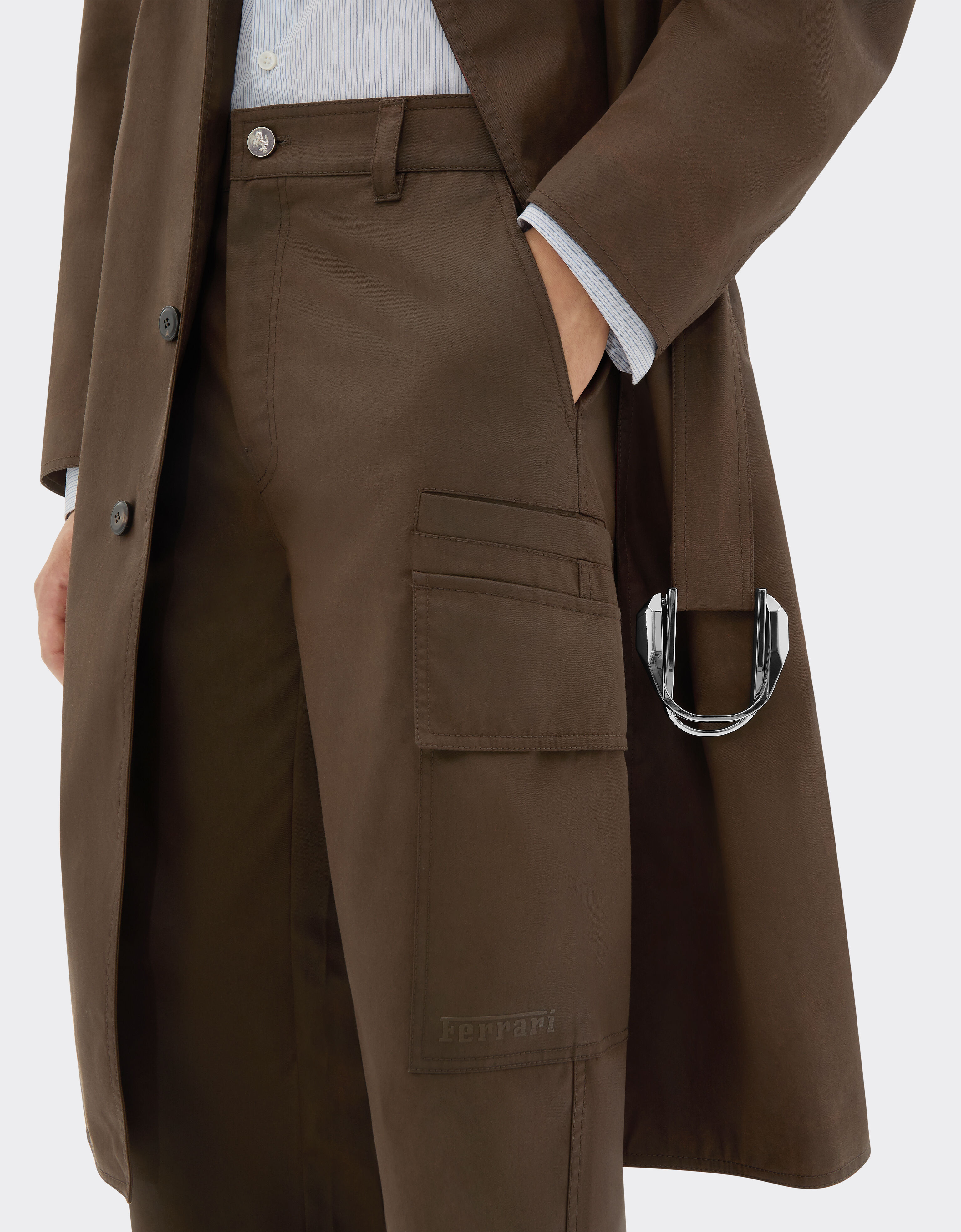 Cargo pants in vintage-effect technical gabardine Ferrari Cargo pants in vintage-effect technical gabardine Khaki Green 49922f