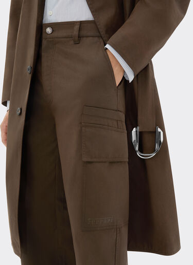 Cargo pants in vintage-effect technical gabardine Ferrari Cargo pants in vintage-effect technical gabardine Khaki Green 49922f