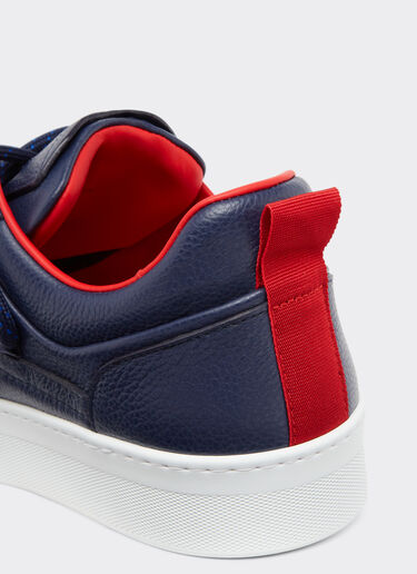 Ferrari 摔花皮革运动鞋 Navy 22067f