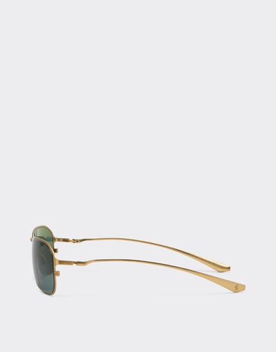 Ferrari Matte gold titanium sunglasses with dark green lenses Oro Satinato LY0SG1264EXT0001f