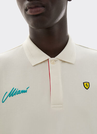 Ferrari Scuderia Ferrari Miami 2026 Polo Shirt Avorio SJMPO0019JCO0039f