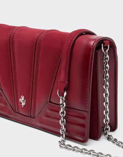 Ferrari  Ferrari GT wallet in shaded nubuck with chain shoulder strap Maison Red 50395f
