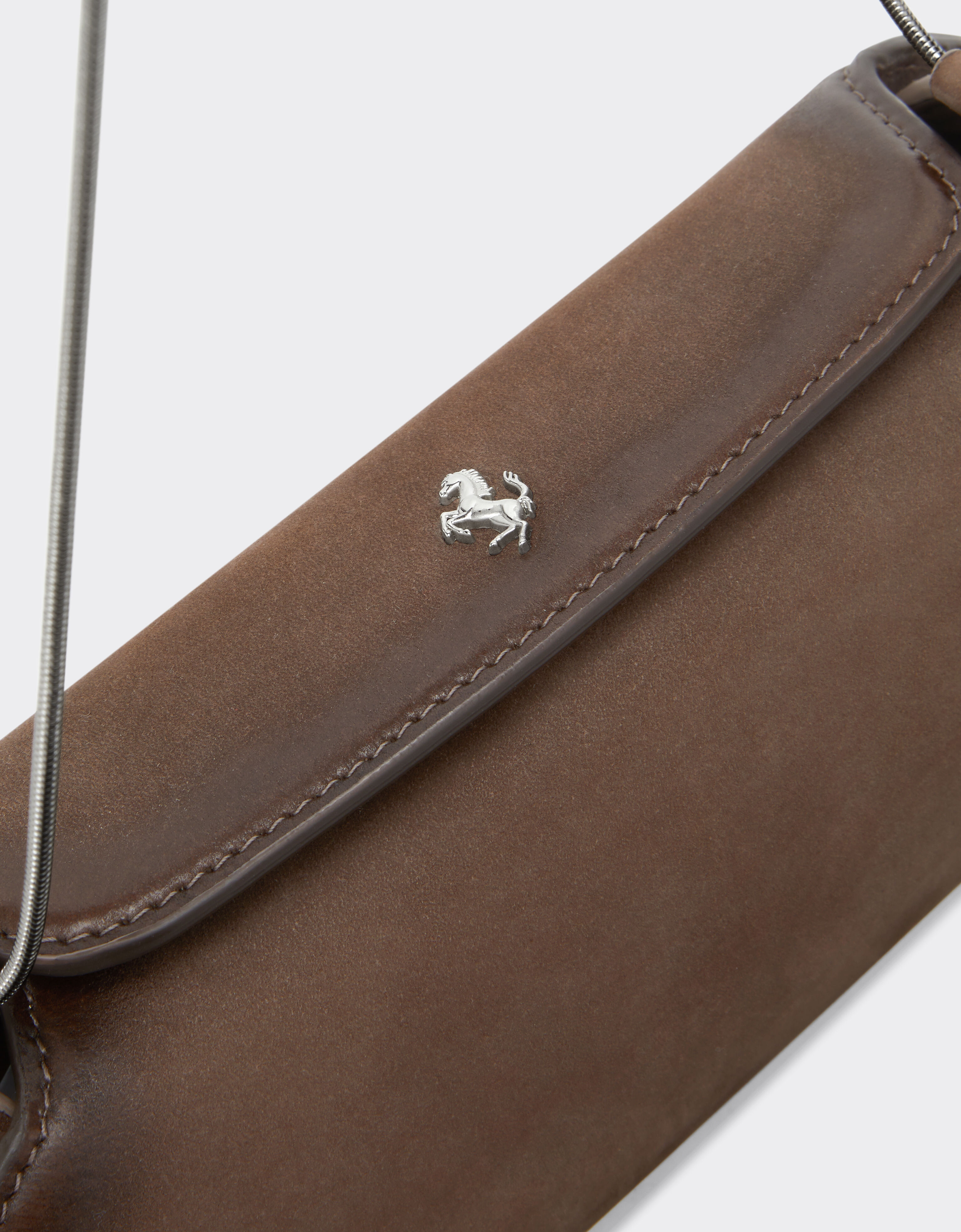 Ferrari Ferrari Dino wallet in shaded nubuck with shoulder strap Clay 50396f