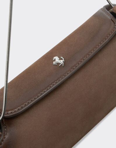 Ferrari Ferrari Dino wallet in shaded nubuck with shoulder strap Clay 50396f