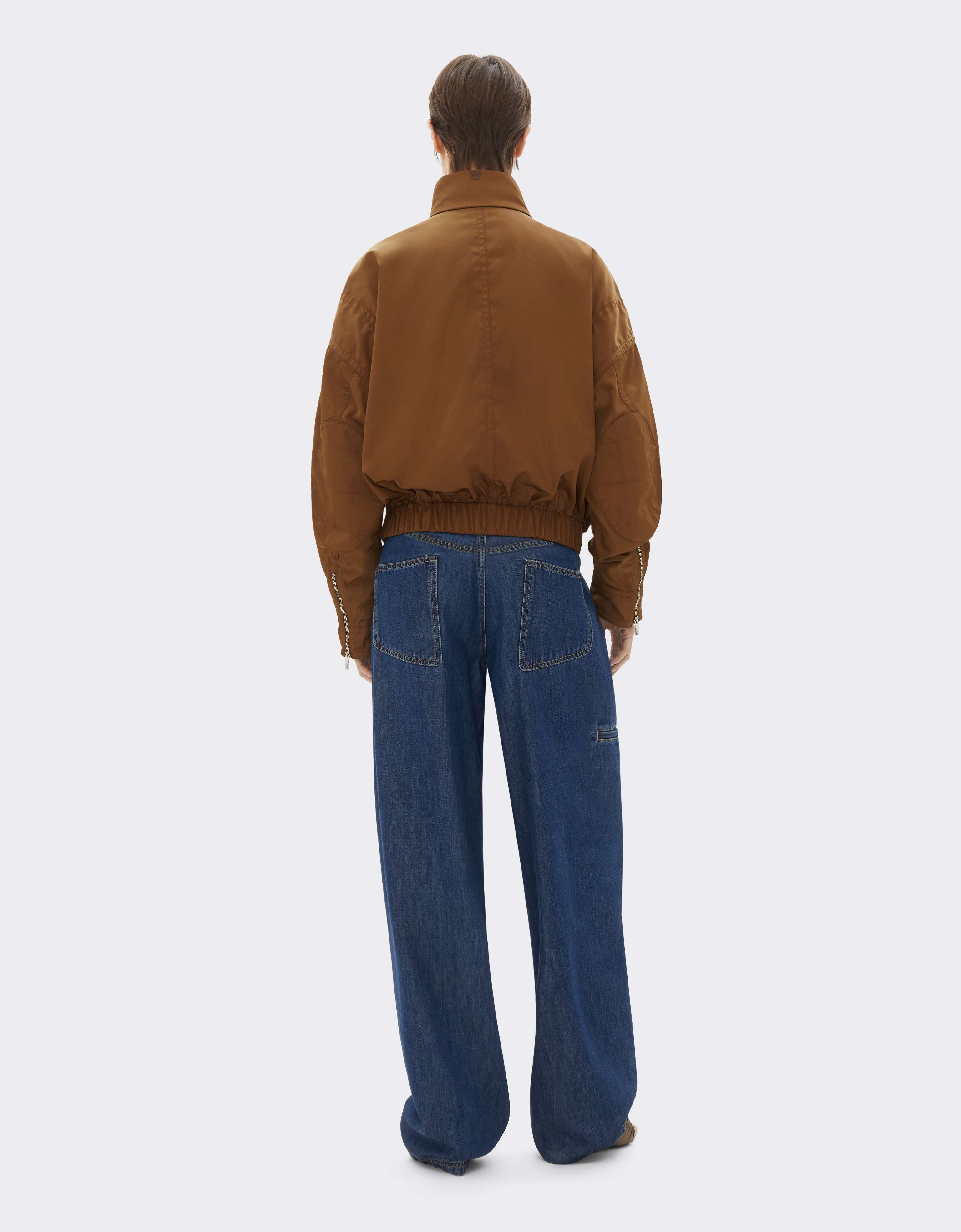 Ferrari Blouson en gabardine recyclée avec finition déperlante Caffè CWWOU0021WPA0005f