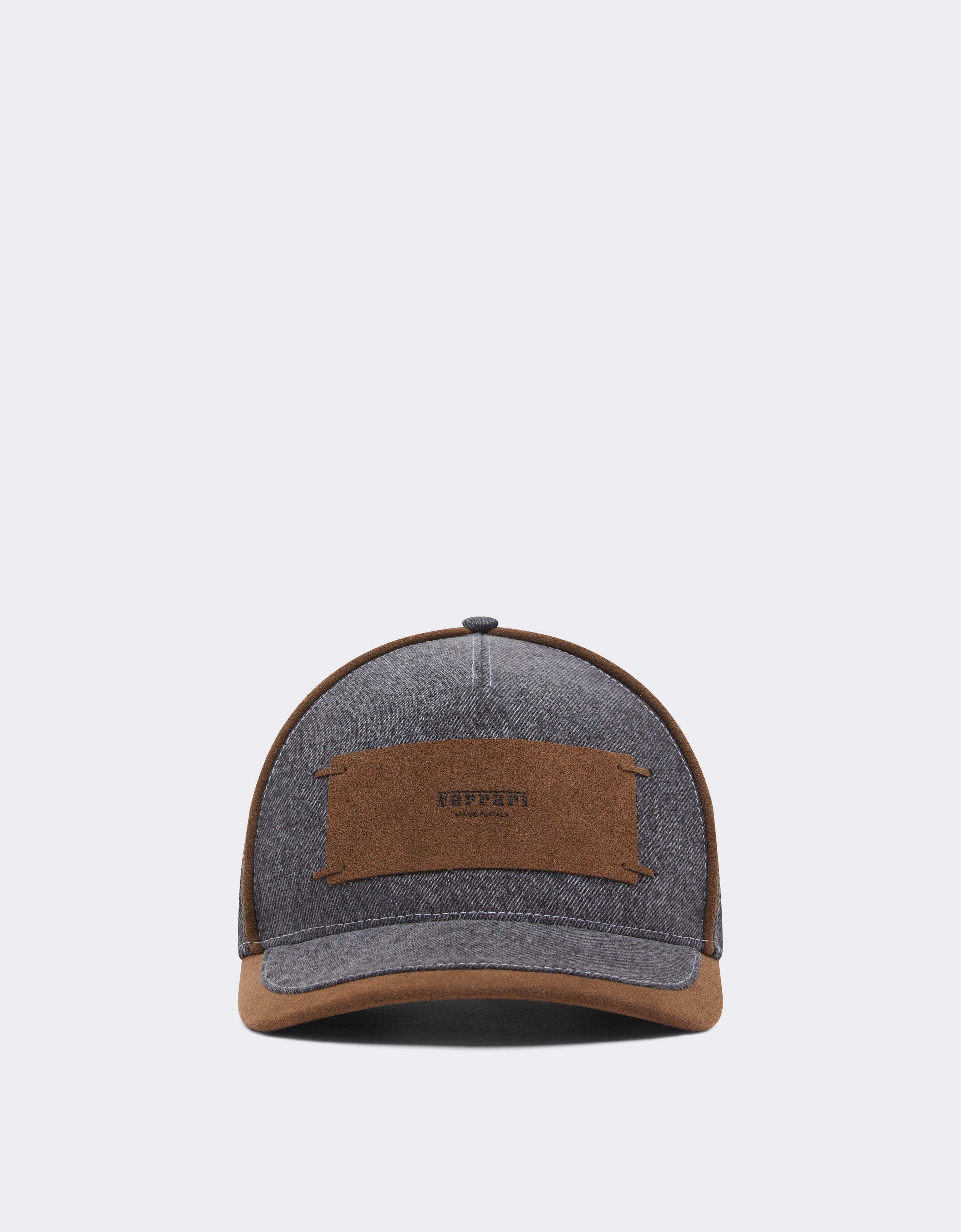 Ferrari Denim and Alcantara®baseball cap Granite Gray 50186f