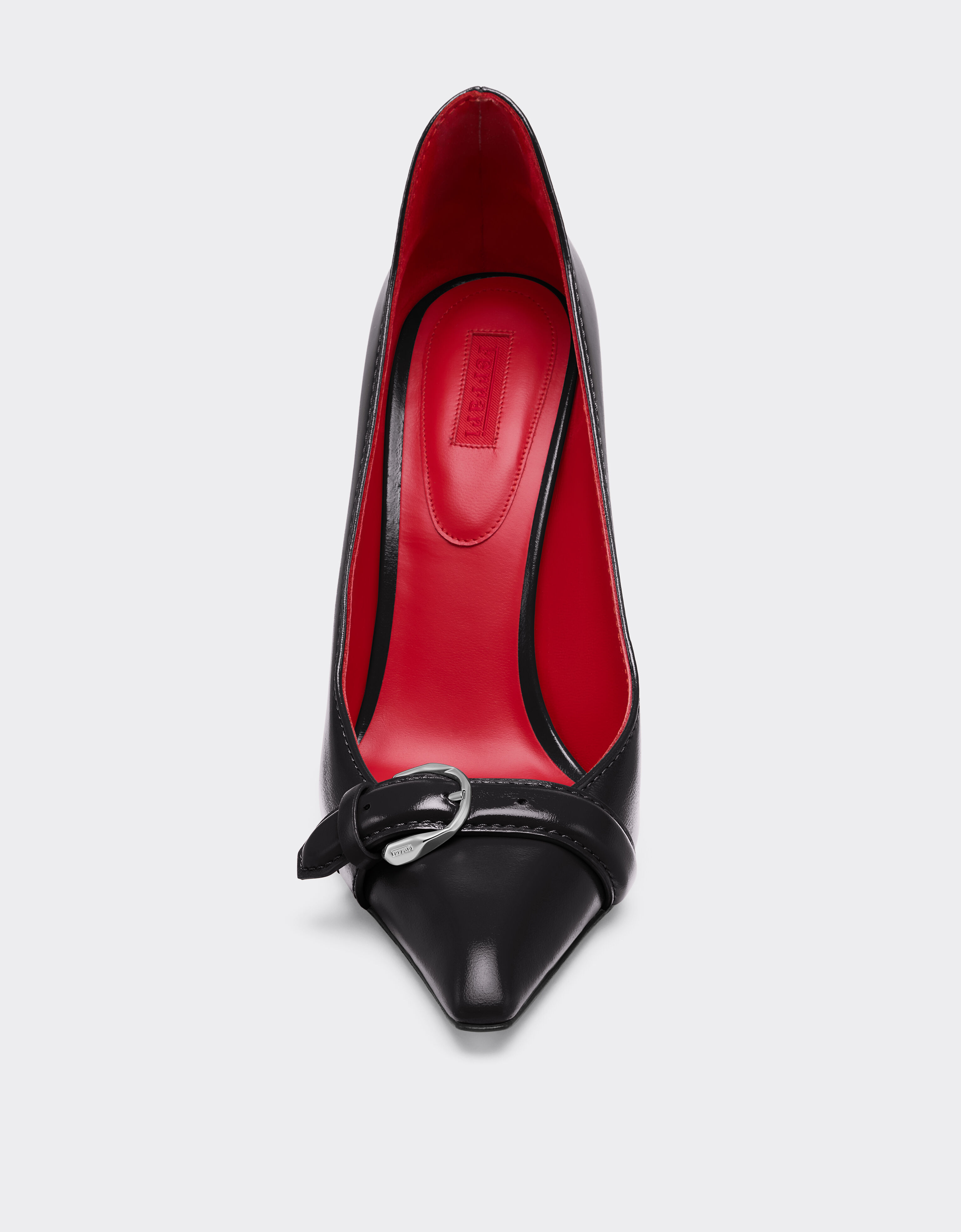 湿水效果亮泽皮革浅口鞋 Ferrari 湿水效果亮泽皮革浅口鞋 黑色 49387f