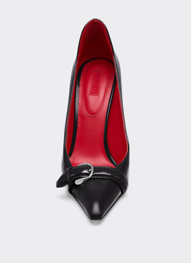 湿水效果亮泽皮革浅口鞋 Ferrari 湿水效果亮泽皮革浅口鞋 黑色 49387f