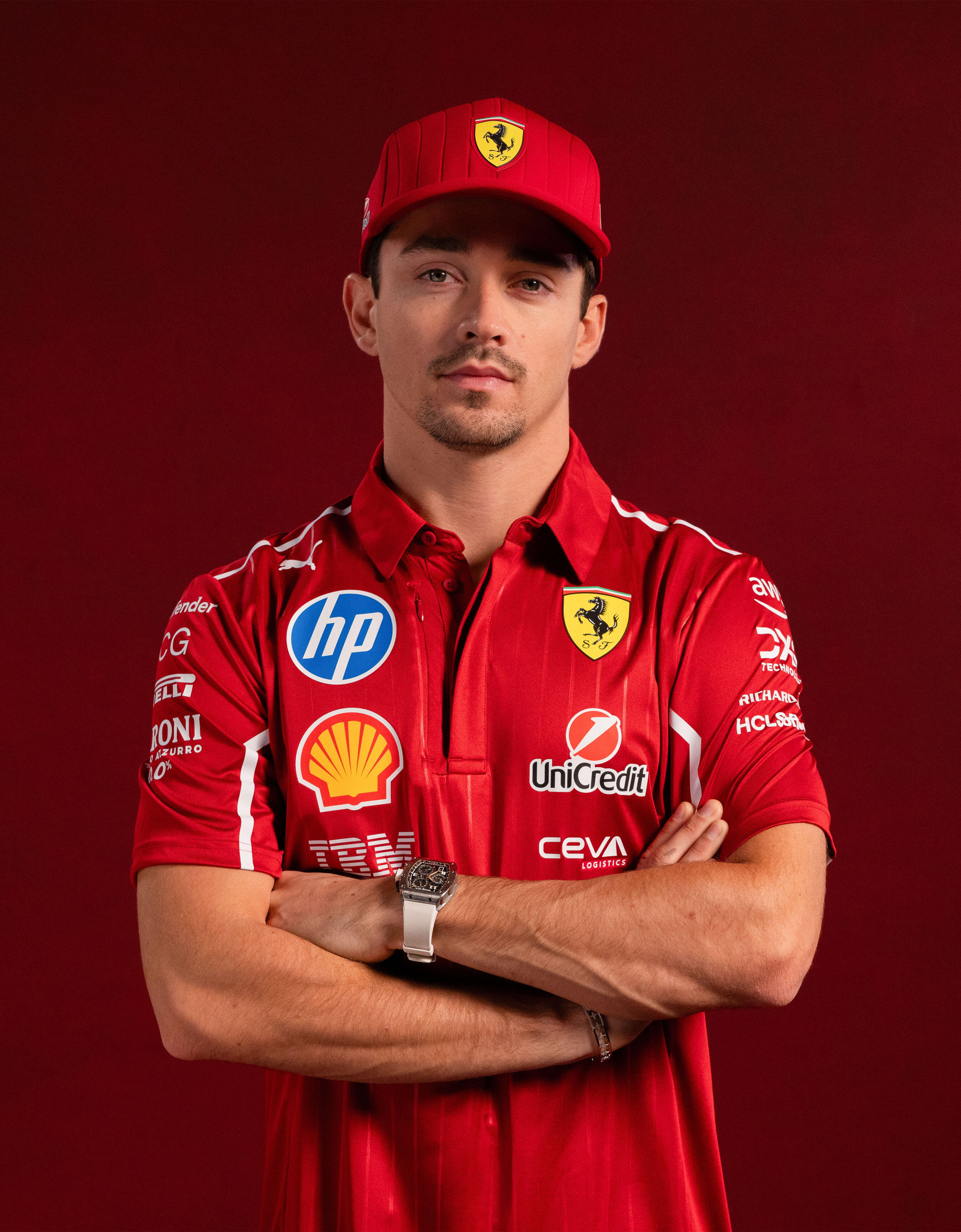 Ferrari Puma 与 Scuderia Ferrari HP 合作款2025 Leclerc 棒球帽 樱桃色 LA00Wf