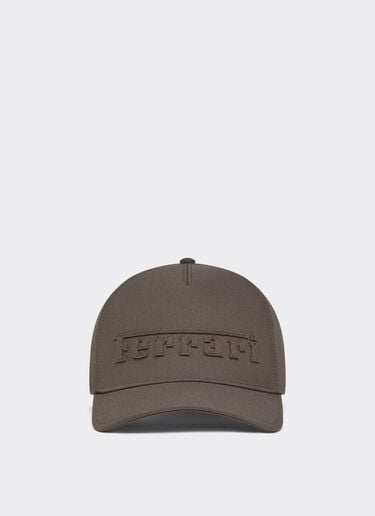 Ferrari Crepe Baseball Cap with Embroidered Logo Moka CANCP0055WWO0016f