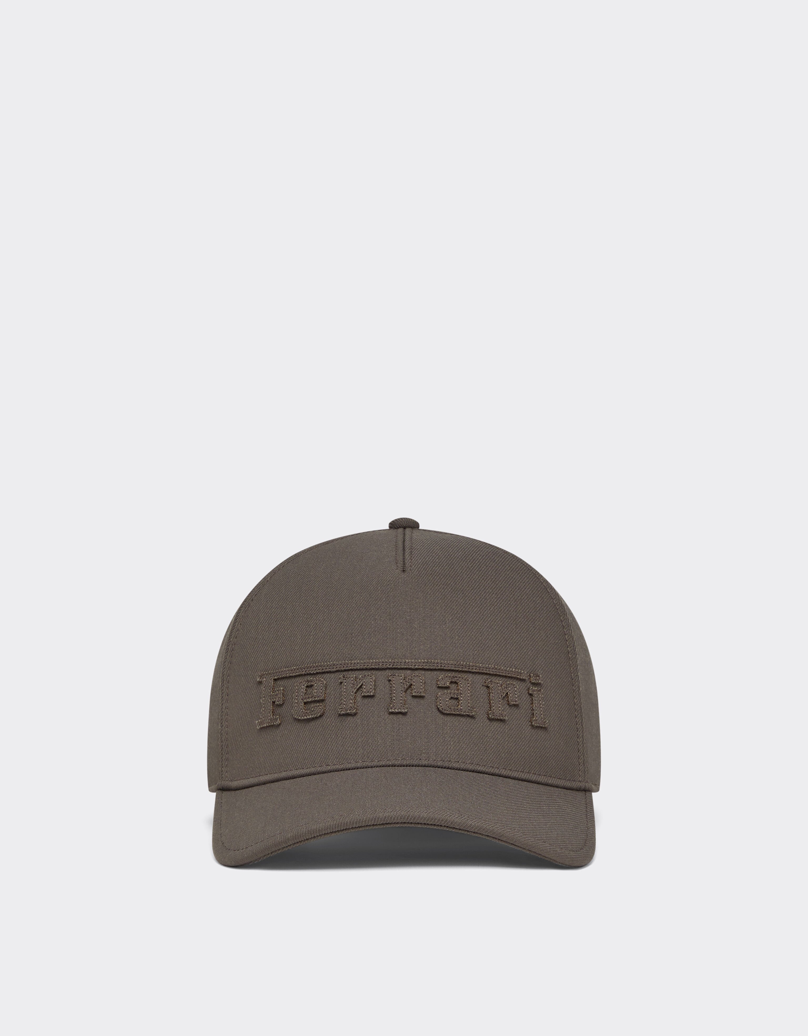 Ferrari Crepe Baseball Cap with Embroidered Logo Moka CANCP0055WWO0016f