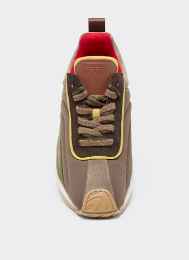 Ferrari Sneaker in suede, nappa leather, and waxed nylon Ebony 49886f