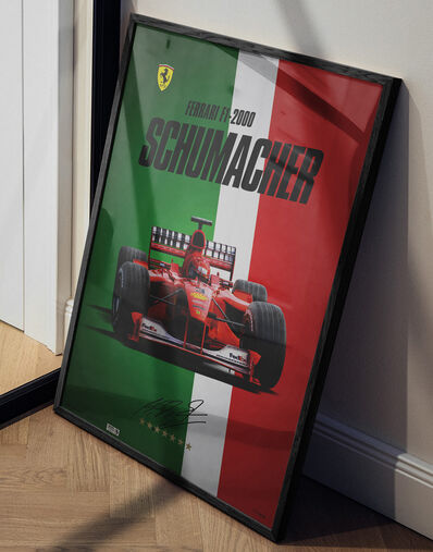 Ferrari Affiche officielle Ferrari F1-2000 Michael Schumacher, champion du monde Multicolore LE0P0321EXT0001f