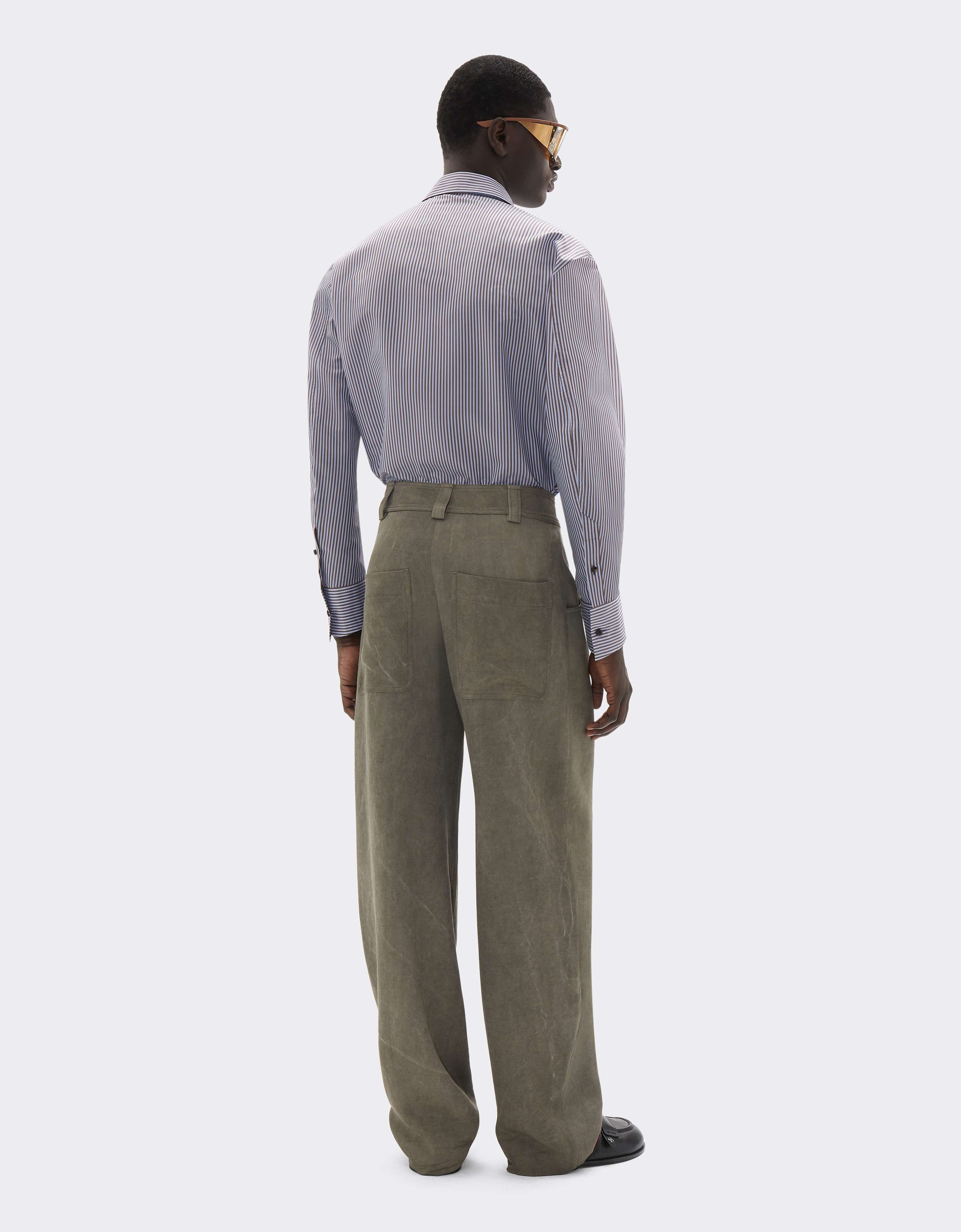 Chemise en barré mélangé soie avec broderie Ferrari Chemise en barré mélangé soie avec broderie Powder Blue CWMSH0021WPL0012f