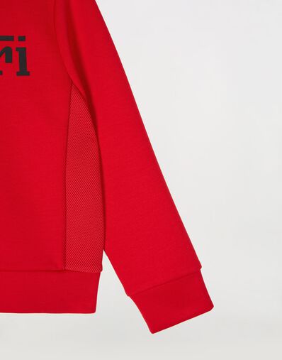 Ferrari Children’s sweatshirt in recycled scuba fabric with large Ferrari logo Rosso Corsa 红色 46994fK