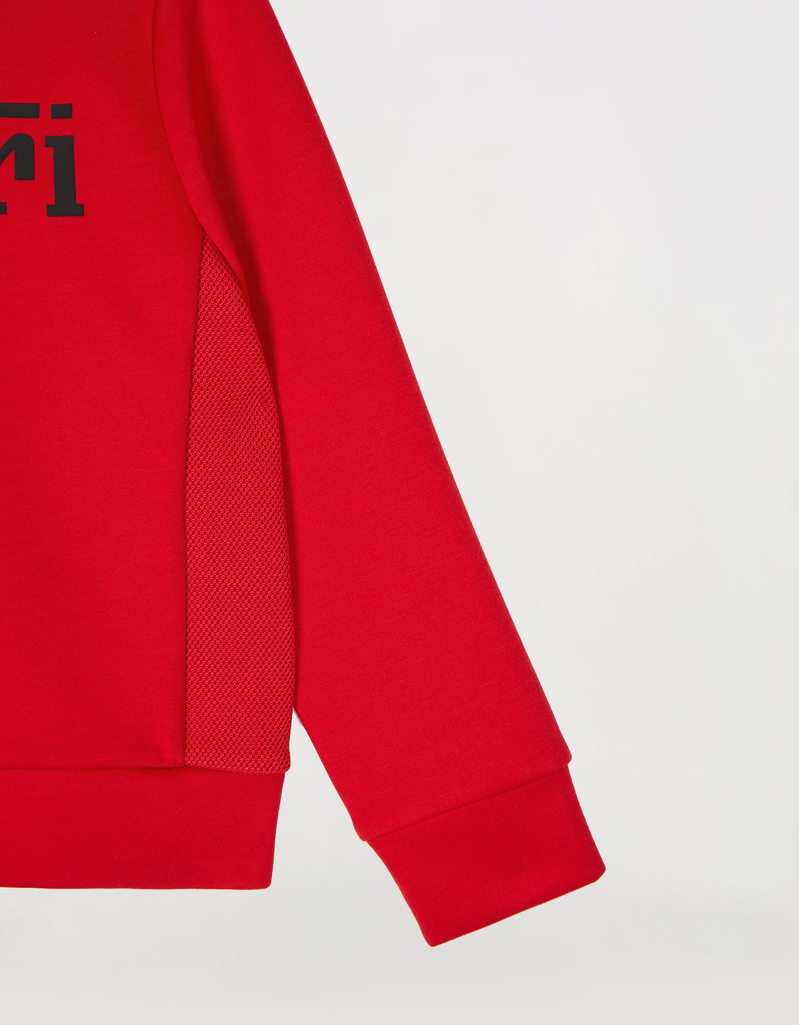 Ferrari Children’s sweatshirt in recycled scuba fabric with large Ferrari logo Rosso Corsa 红色 46994fK