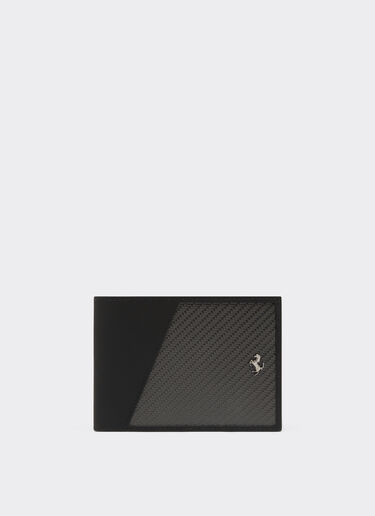 Horizontal leather and carbon fiber wallet Ferrari Horizontal leather and carbon fiber wallet Black 20626f