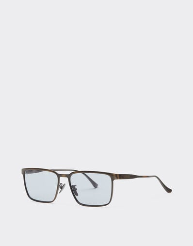 Ferrari Ferrari sunglasses in  brushed gray/brownmetal  with light gray crystal lenses Grey LA0LEf