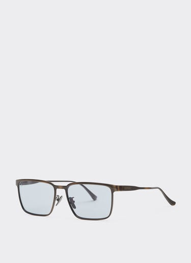 Ferrari Ferrari sunglasses in  brushed gray/brownmetal  with light gray crystal lenses Grey LA0LEf
