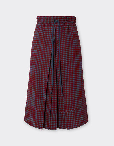 Ferrari Wool and viscose skirt with Vichy pattern Cherry 22649f
