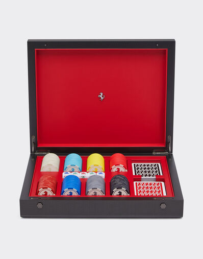 Ferrari Poker kit with case in wood and carbon fibre Black 48587f