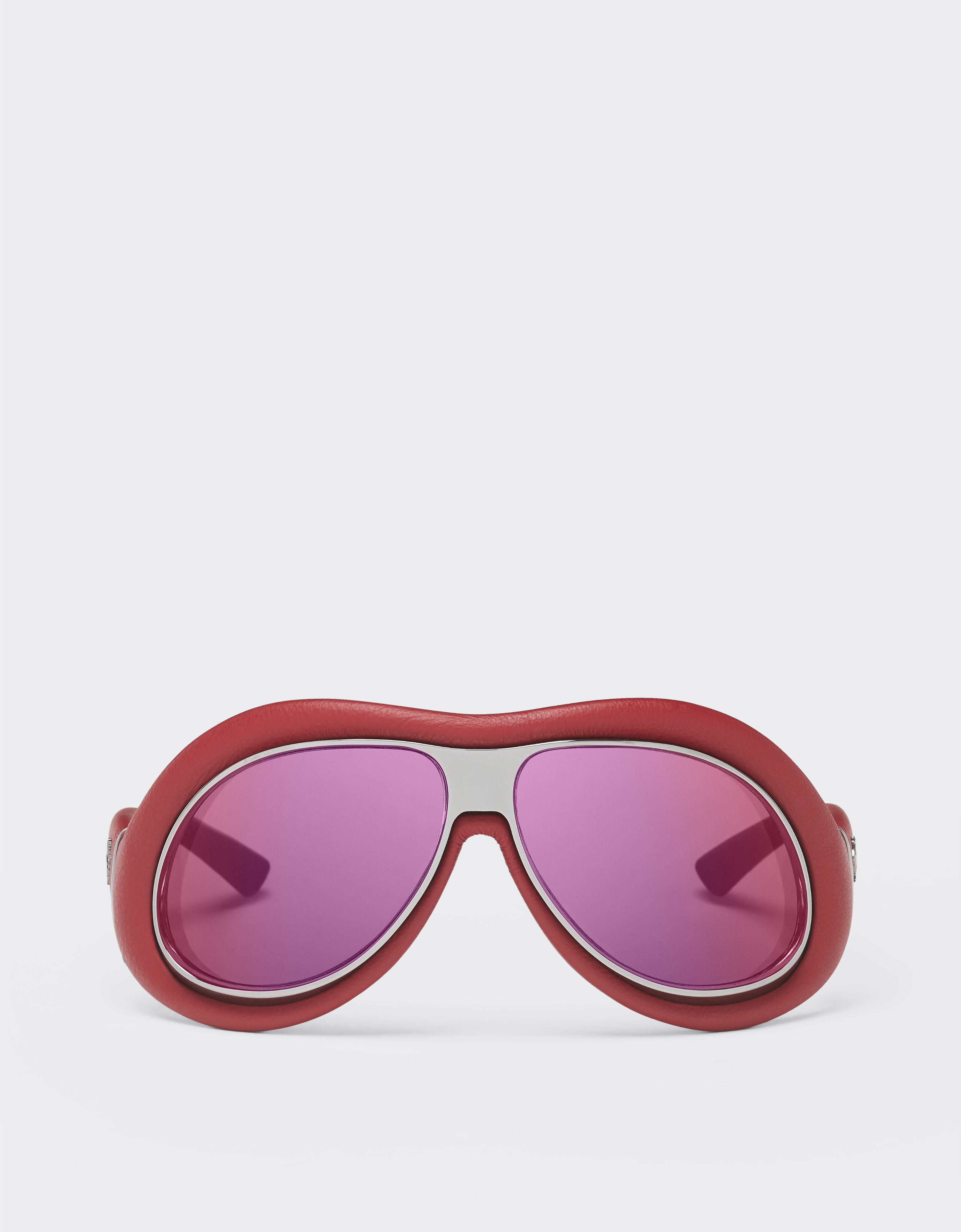 Ferrari 玫瑰金色镜面镜片红色皮革和枪灰色金属太阳镜 赛车红 LA01Lf