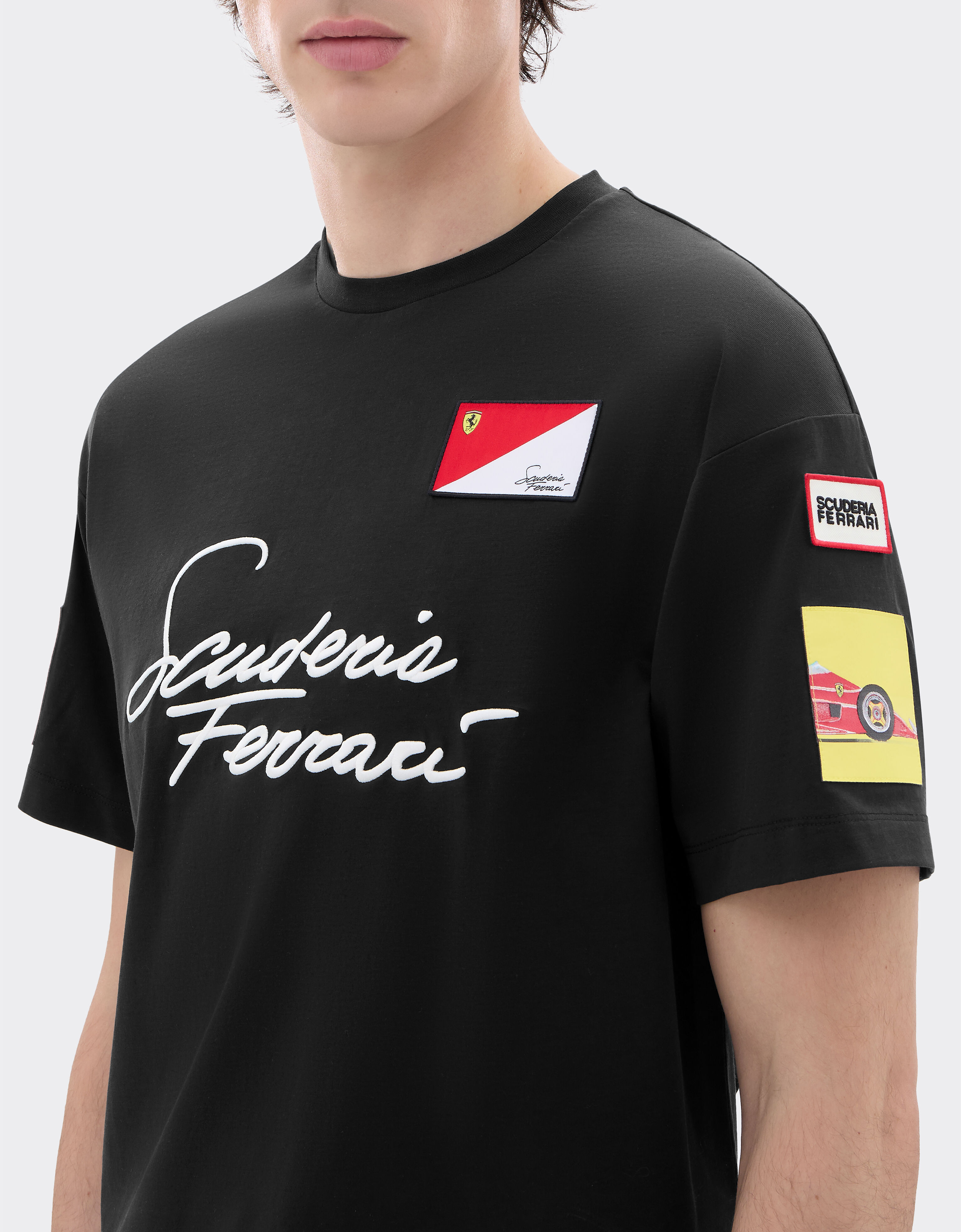 Ferrari T-shirt Scuderia Ferrari en coton Rosso Corsa SJMTH0040JCO0039f