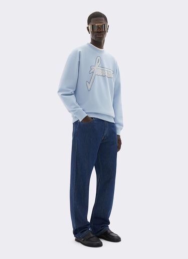 Sweat à col rond avec broderie Ferrari Ferrari Sweat à col rond avec broderie Ferrari Powder Blue CJMSW0036JCO0046f