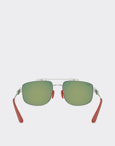 Ferrari Ray-Ban for Scuderia Ferrari RB3789M 银色金属镜框搭配红色反光灰色镜片 Silver LA0JJf
