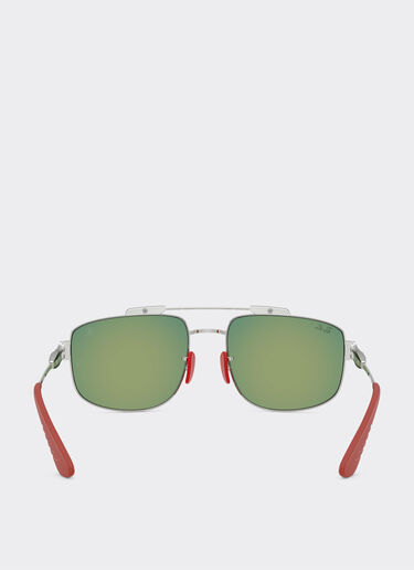 Ferrari Ray-Ban for Scuderia Ferrari RB3789M 银色金属镜框搭配红色反光灰色镜片 Silver LA0JJf
