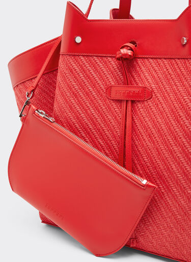 Raffia and leather tote bag Ferrari Raffia and leather tote bag Rosso Dino 49110f