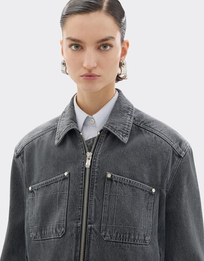Ferrari Dark marbled denim jacket Granite Gray 49945f