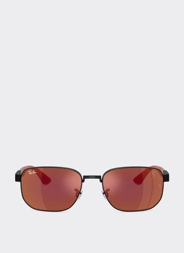 Ferrari Ray-Ban for Scuderia Ferrari RB8329M in black metal with dark red mirrored brown lenses Nero LA0JWf