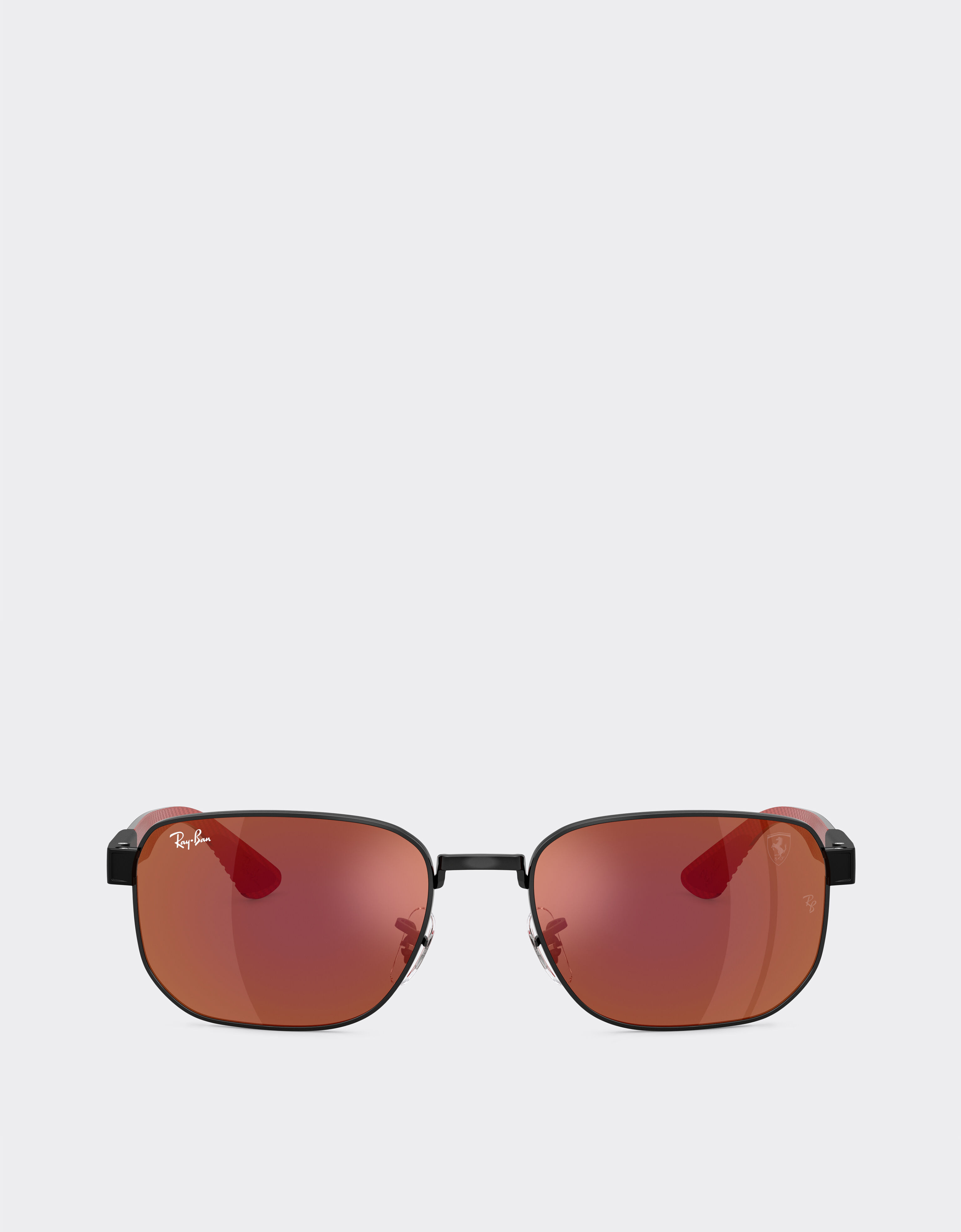 Ferrari Ray-Ban for Scuderia Ferrari RB8329M in black metal with dark red mirrored brown lenses Nero LA0JWf