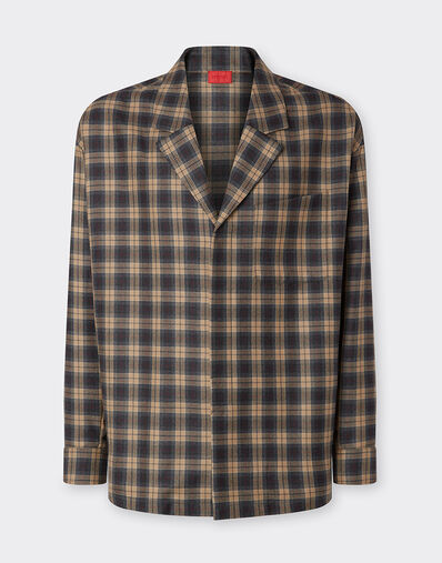 Ferrari 格纹羊毛衬衫 混色灰 22616f