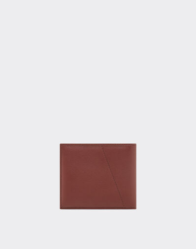 Ferrari Leather wallet with diagonal stitching Espresso 49219f