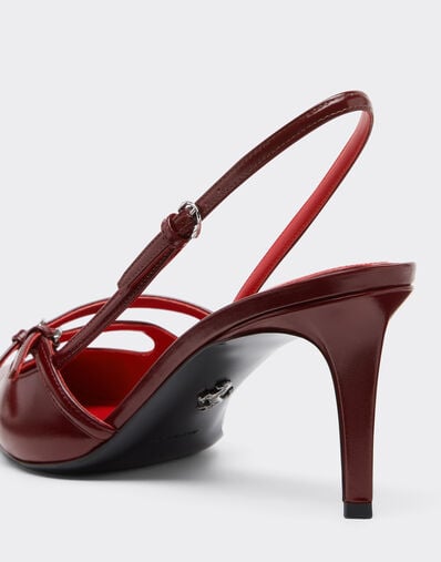 Ferrari Slingback shoe in shiny leather Cherry 49744f