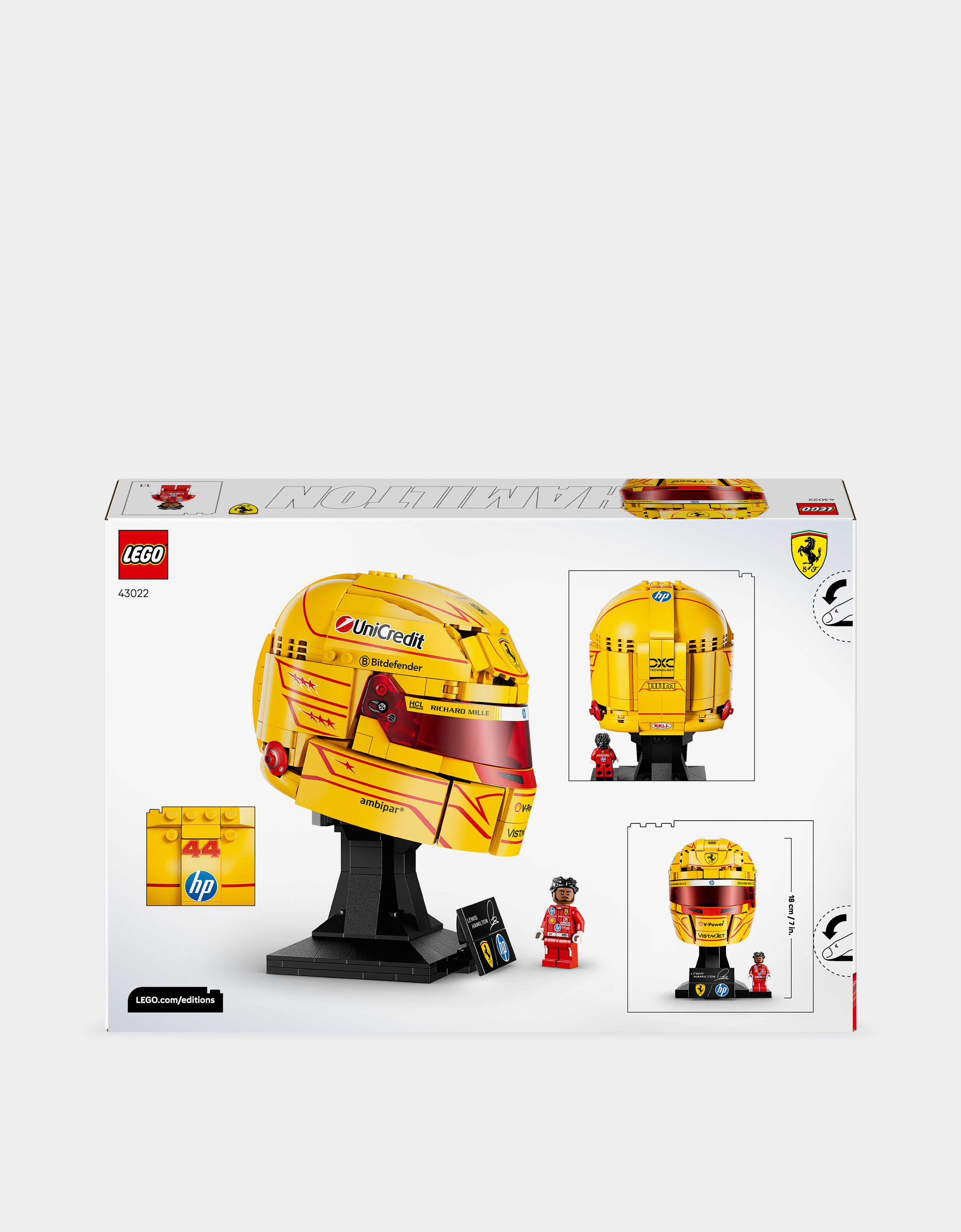 Ferrari LEGO® Editions Scuderia Ferrari HP Display Set – Lewis Hamilton Helmet and Minifigure Yellow LA0TY1229EXT0001f