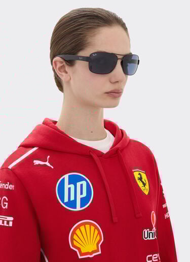 Ferrari 雷朋与法拉利车队合作款 RB3763M 蓝色镜片哑光黑色金属与塑料太阳镜 哑光黑 LA01Gf