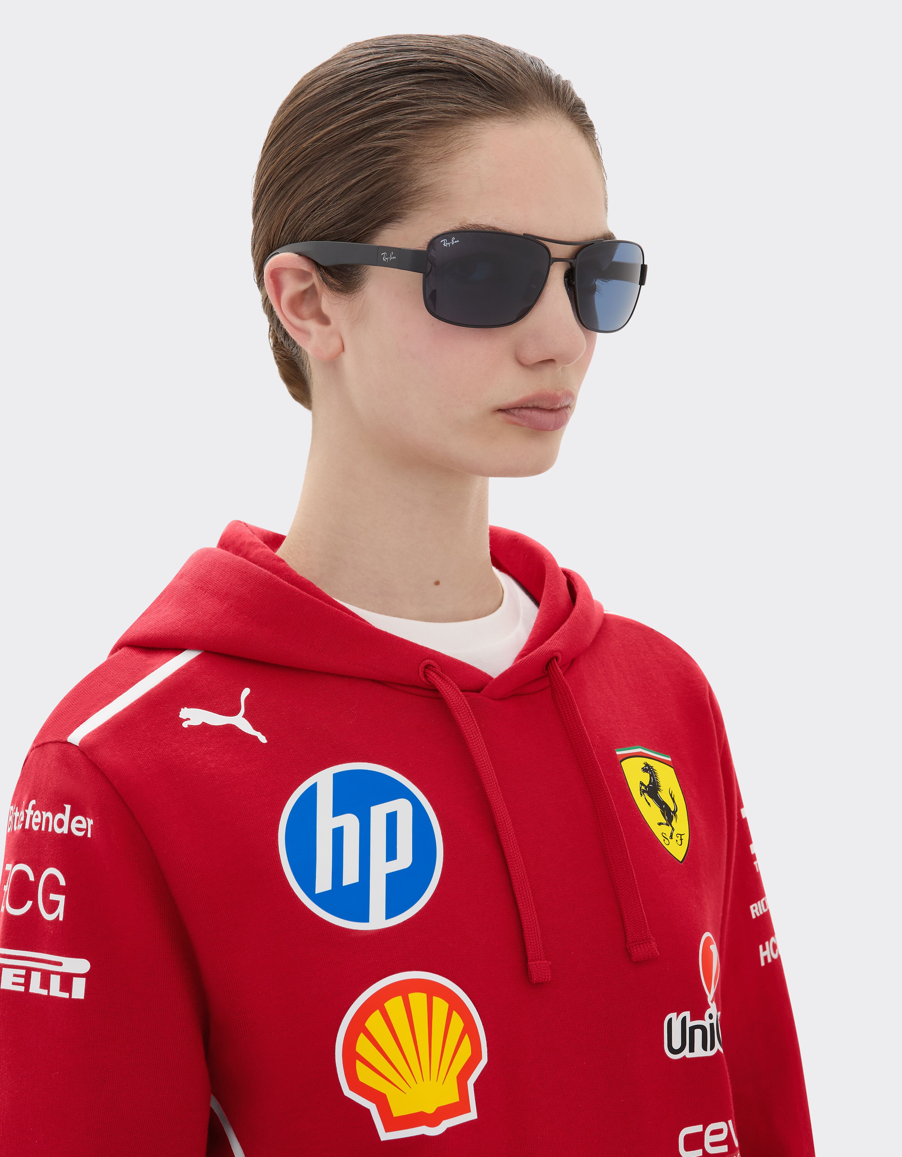 Ferrari 雷朋与法拉利车队合作款 RB3763M 蓝色镜片哑光黑色金属与塑料太阳镜 哑光黑 LA01Gf