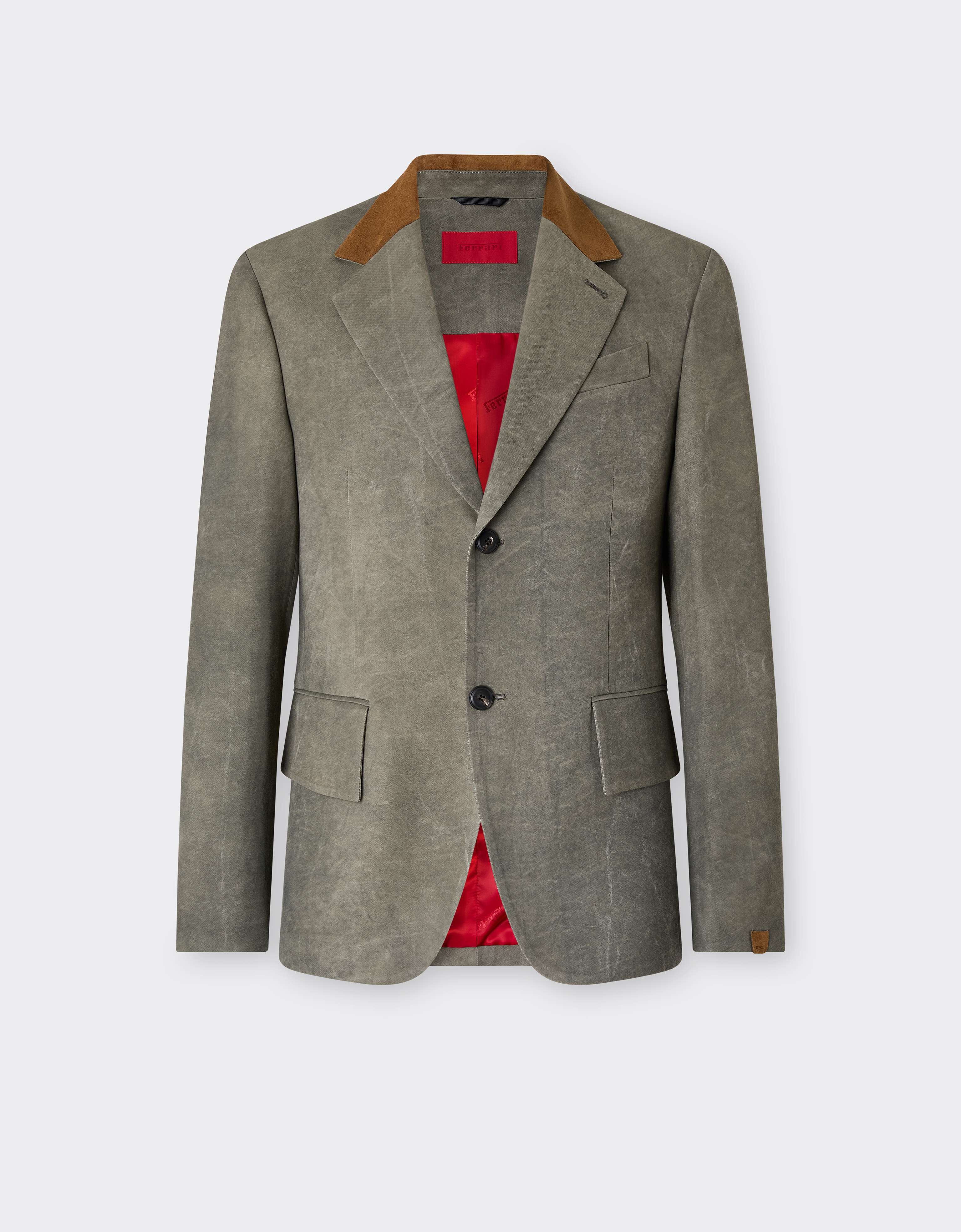 Blazer en cady de viscose à effet délavé Ferrari Blazer en cady de viscose à effet délavé Olive green CWMJK0008WVI0005f