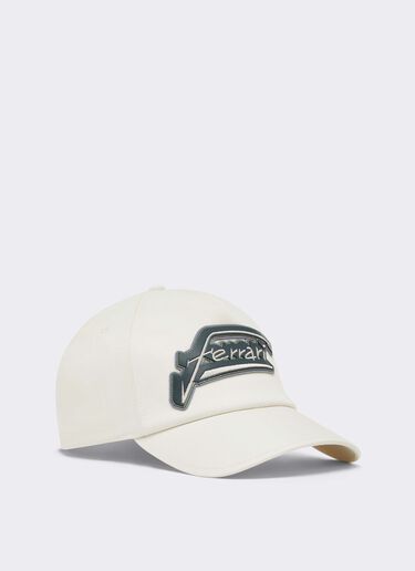 Baseball Cap with Applied Ferrari Logo Ferrari Baseball Cap with Applied Ferrari Logo Avorio CANCP0043WCO0004f