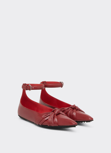 亮泽皮革芭蕾平底鞋 Ferrari 亮泽皮革芭蕾平底鞋 Maison Red 49991f