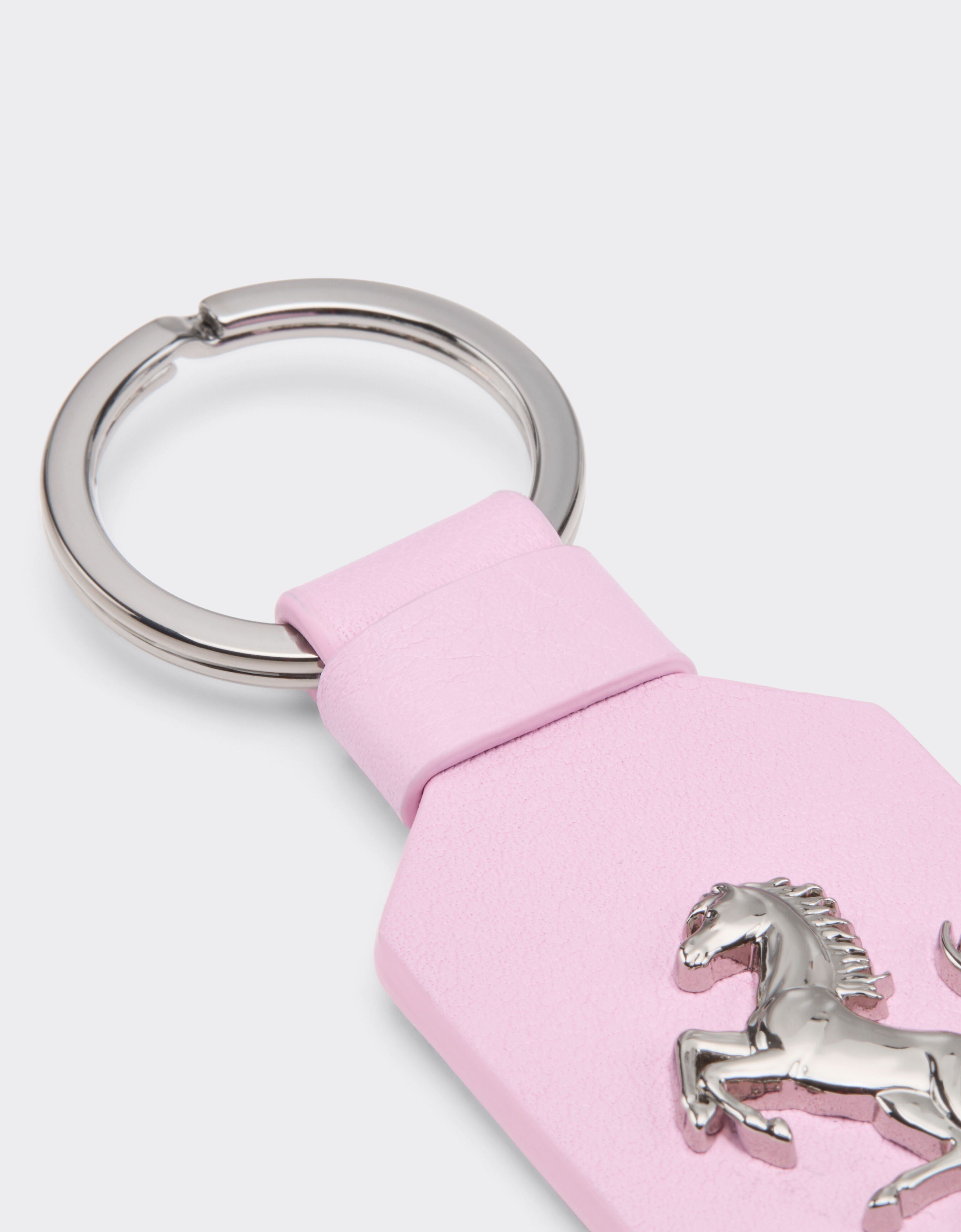 Ferrari Leather keychain with prancing horse Wisteria 49222f